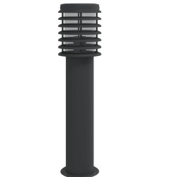 Lampadaires d'extérieur avec sortie 3 pcs noir acier inoxydable 