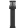 Lampadaires d'extérieur avec sortie 3 pcs noir acier inoxydable 
