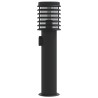 Lampadaires d'extérieur avec sortie 3 pcs noir acier inoxydable 