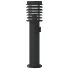 Lampadaires d'extérieur avec sortie 3 pcs noir acier inoxydable 