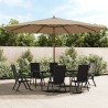 Parasol de jardin avec mât en bois taupe 400x273 cm 