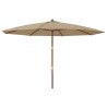 Parasol de jardin avec mât en bois taupe 400x273 cm 