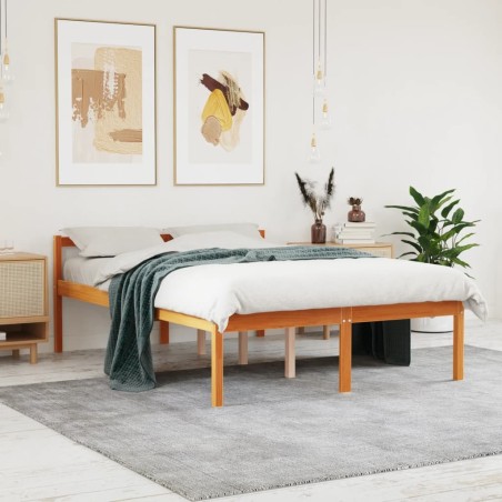 Lit pour personne âgée sans matelas 140x190 cm bois pin massif 