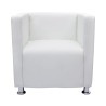 Fauteuil cube en similicuir blanc 