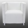 Fauteuil cube en similicuir blanc 