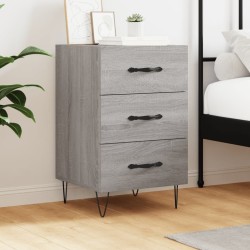 Table de chevet sonoma gris 40x40x66 cm bois d'ingénierie 