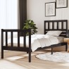 Cadre de lit sans matelas noir bois massif 