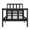 Cadre de lit sans matelas noir bois massif 