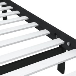 Cadre de lit sans matelas noir bois massif 