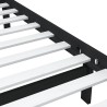 Cadre de lit sans matelas noir bois massif 