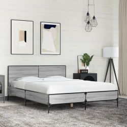 Cadre de lit sans matelas sonoma gris 120x190 cm 