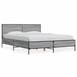 Cadre de lit sans matelas sonoma gris 120x190 cm 