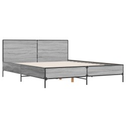 Cadre de lit sans matelas sonoma gris 120x190 cm 