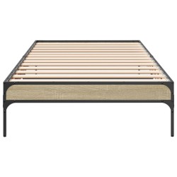 Cadre de lit sans matelas chêne sonoma 75x190 cm 
