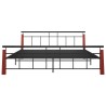 Cadre de lit sans matelas métal bois de chêne massif 200x200 cm 