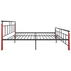 Cadre de lit sans matelas métal bois de chêne massif 200x200 cm 