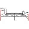 Cadre de lit sans matelas métal bois de chêne massif 200x200 cm 