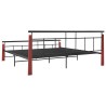 Cadre de lit sans matelas métal bois de chêne massif 200x200 cm 