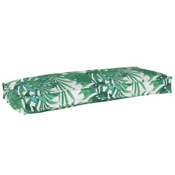 Coussins de palette pour banc 2 pièces motif de feuilles 100x40x8 cm en tissu Oxford 