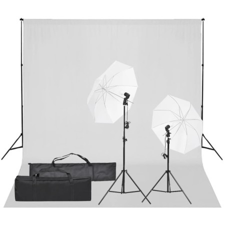 Kit de studio photo avec éclairage et toile de fond 
