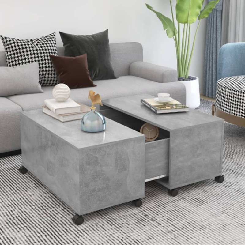 Table basse gris béton 75x75x38 cm bois d'ingénierie Table basse gris béton 75x75x38 cm bois d'ingénierie