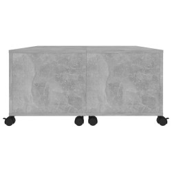Table basse gris béton 75x75x38 cm bois d'ingénierie 