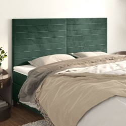 Têtes de lit 4 pcs Vert foncé 90x5x78/88 cm Velours 