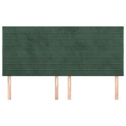 Têtes de lit 4 pcs Vert foncé 90x5x78/88 cm Velours 