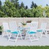 Coussins de chaise de jardin lot de 6 turquoise 50x50x4cm tissu 