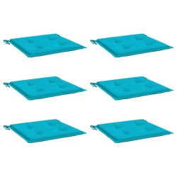 Coussins de chaise de jardin lot de 6 turquoise 50x50x4cm tissu 