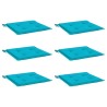 Coussins de chaise de jardin lot de 6 turquoise 50x50x4cm tissu 