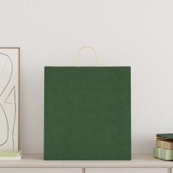 Sacs en papier 250 pcs avec poignées vert 45x17x48 cm 