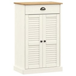 Armoire à chaussures VIGO blanc 60x35x96 cm bois massif de pin 