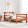 Cadre de lit sans matelas cire marron 75x190 cm bois pin massif 
