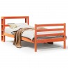 Cadre de lit sans matelas cire marron 75x190 cm bois pin massif 