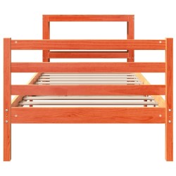 Cadre de lit sans matelas cire marron 75x190 cm bois pin massif 