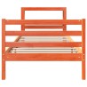 Cadre de lit sans matelas cire marron 75x190 cm bois pin massif 