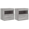 Meubles TV muraux et lumières LED 2pcs sonoma gris 40x30x40 cm 