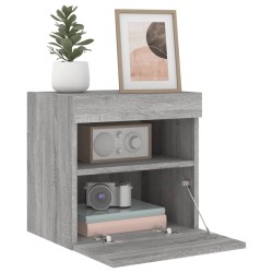 Meubles TV muraux et lumières LED 2pcs sonoma gris 40x30x40 cm 