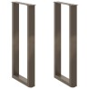 Pieds de table console en U, 2 pièces, acier naturel, 28 x (72-73) cm 