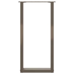 Pieds de table console en U, 2 pièces, acier naturel, 28 x (72-73) cm 