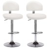 Tabourets de bar lot de 2 blanc similicuir 