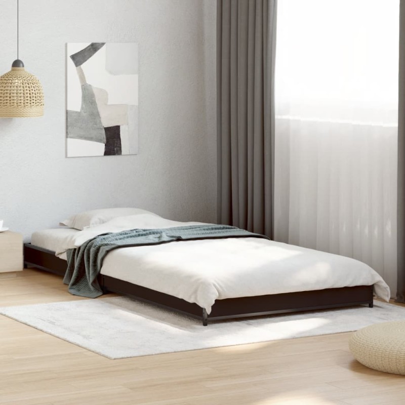 Cadre de lit sans matelas noir 100x200 cm Cadre de lit sans matelas noir 100x200 cm