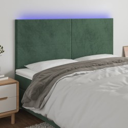 Tête de lit à LED Vert foncé 160x5x118/128 cm Velours 