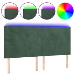 Tête de lit à LED Vert foncé 160x5x118/128 cm Velours 