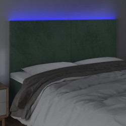 Tête de lit à LED Vert foncé 160x5x118/128 cm Velours 