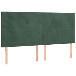 Tête de lit à LED Vert foncé 160x5x118/128 cm Velours 