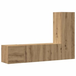 Meubles TV muraux 3 pcs chêne artisanal bois d'ingénierie 