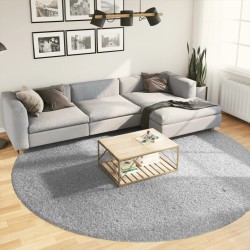 Tapis shaggy PAMPLONA poils longs moderne gris Ø 280 cm 
