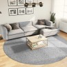 Tapis shaggy PAMPLONA poils longs moderne gris Ø 280 cm 